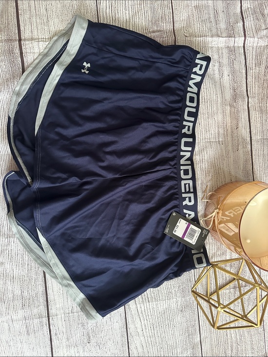 Under Armour Pants - Under Armour Navy Athletic Shorts with Gray Trim